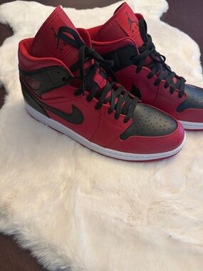 Jordan Mid-Top Sneakers in Red and Black